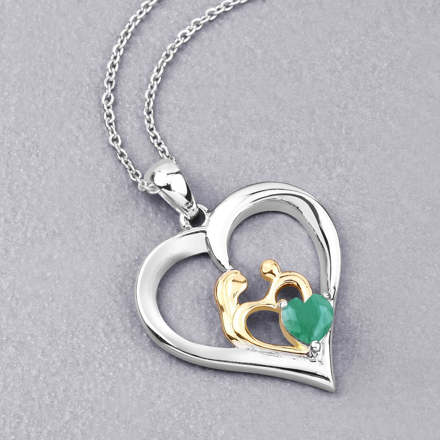 0.45 Carat Genuine Emerald .925 Sterling Silver Pendant 0.45 C.T.W Sterling Silver - view 5