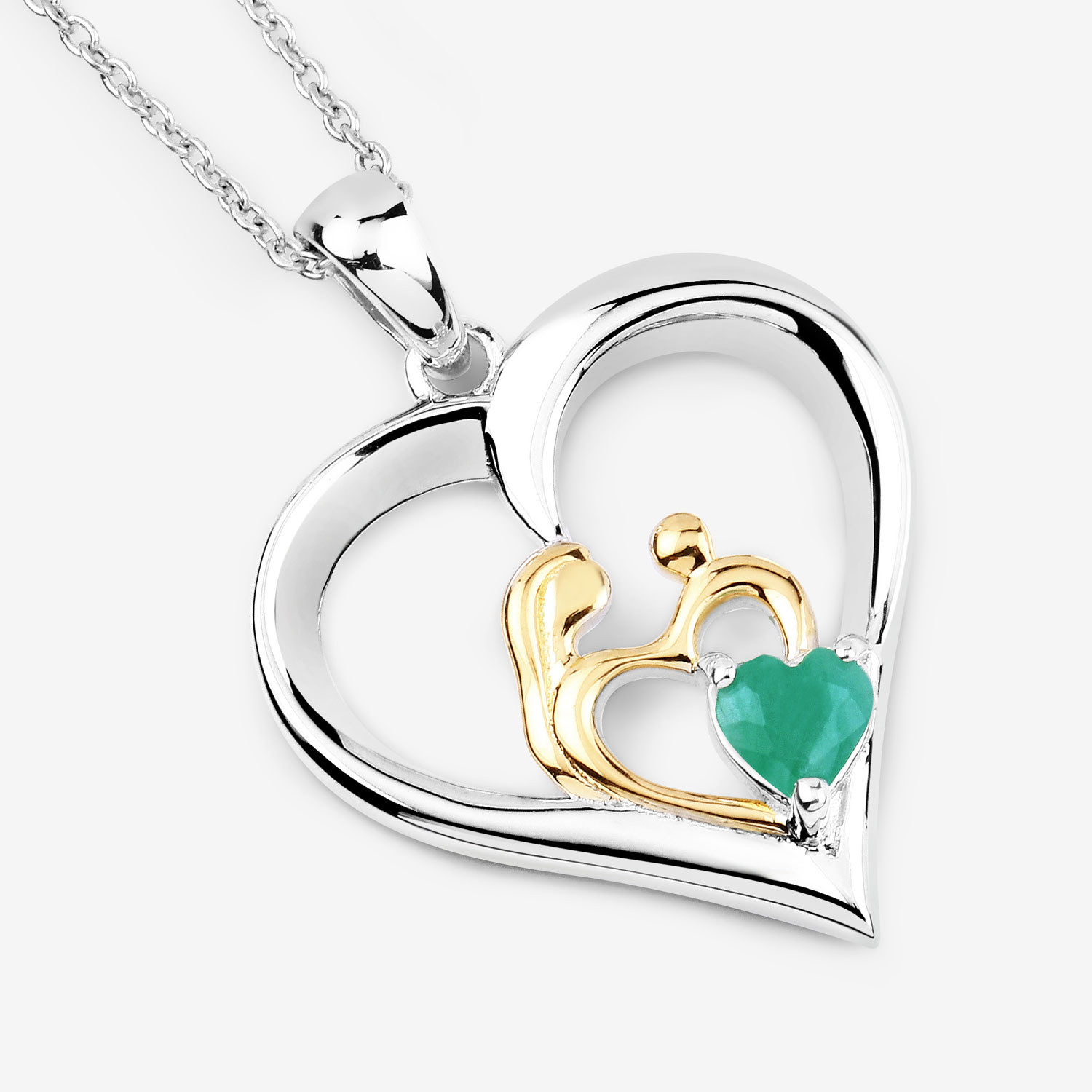 0.45 Carat Genuine Emerald .925 Sterling Silver Pendant 0.45 C.T.W Sterling Silver - view 6