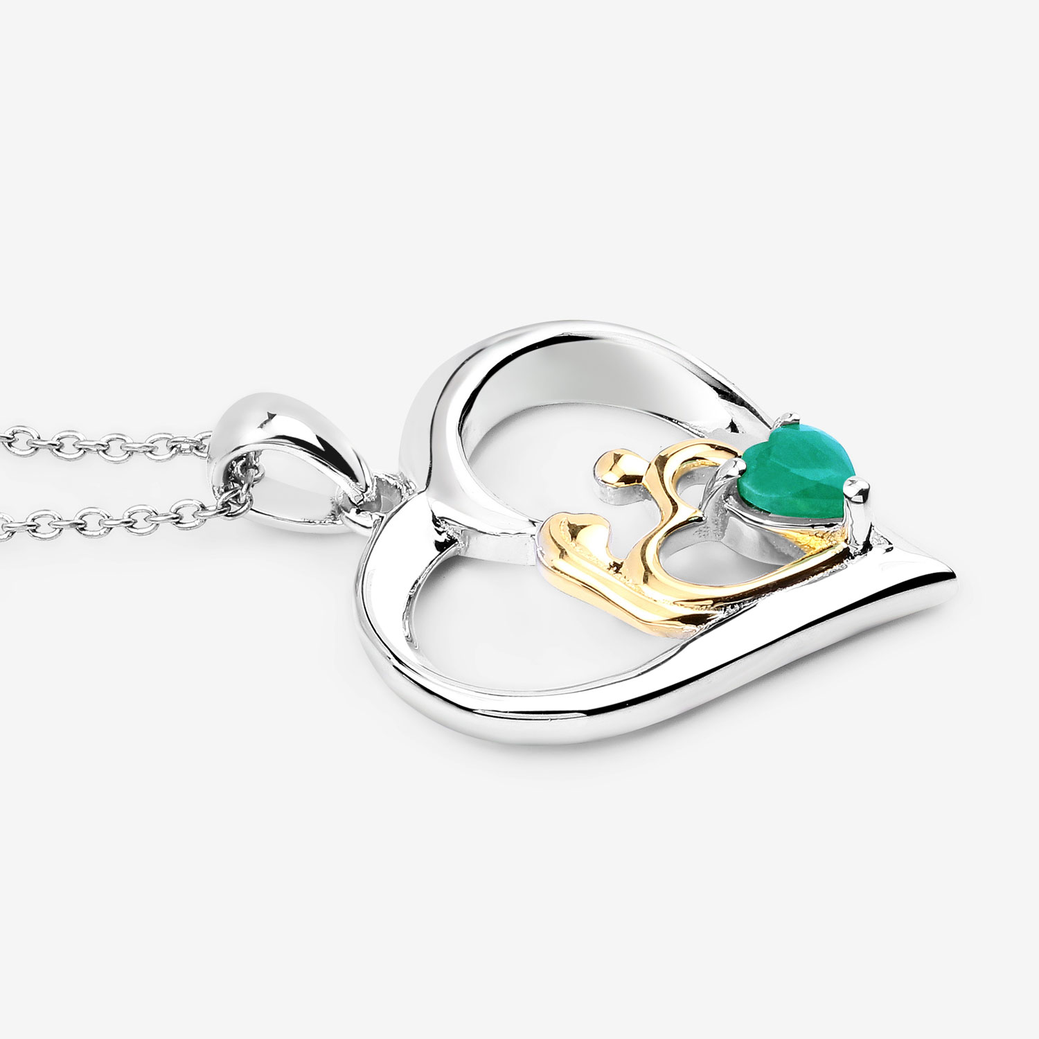 0.45 Carat Genuine Emerald .925 Sterling Silver Pendant 0.45 C.T.W Sterling Silver - view 7