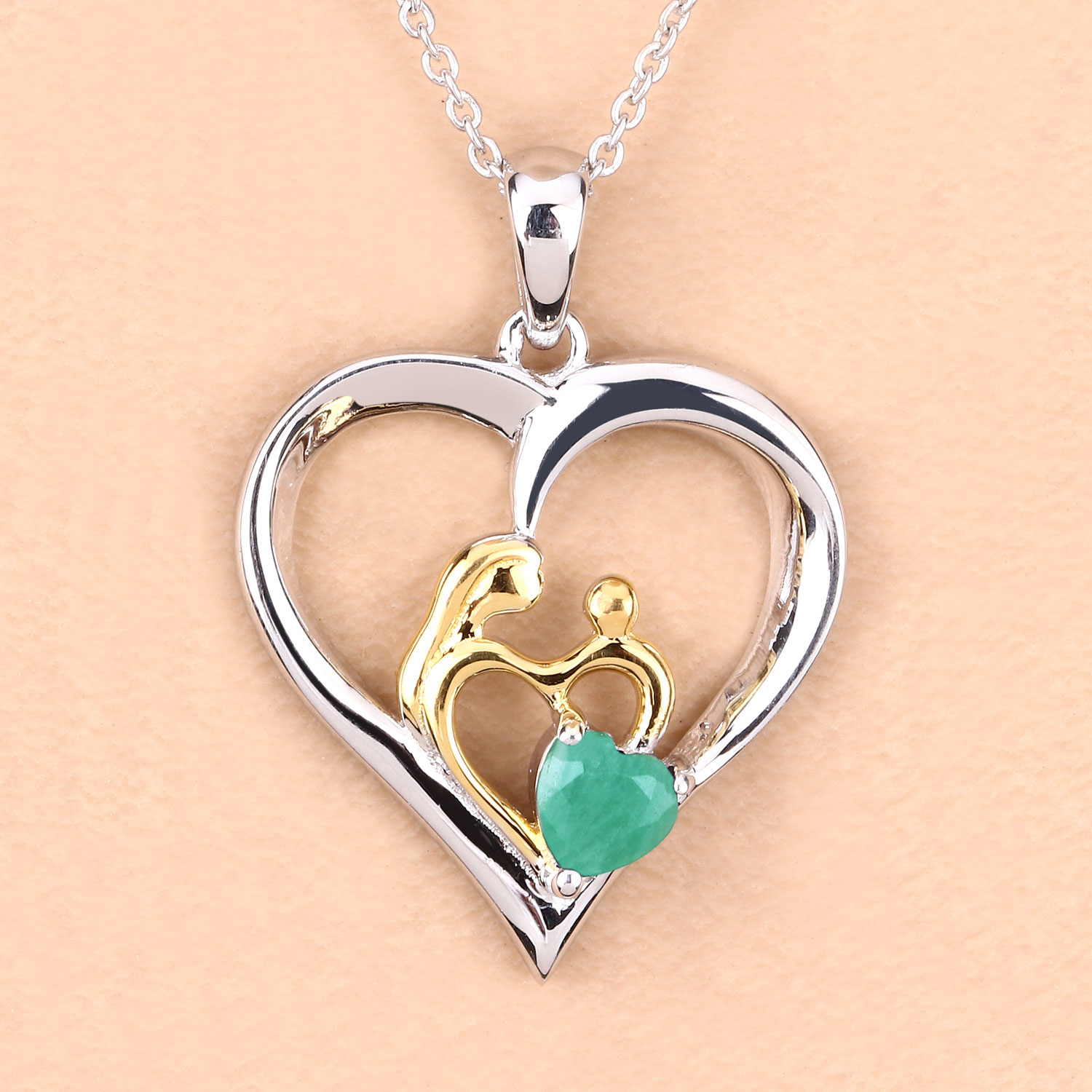 0.45 Carat Genuine Emerald .925 Sterling Silver Pendant 0.45 C.T.W Sterling Silver - view 8