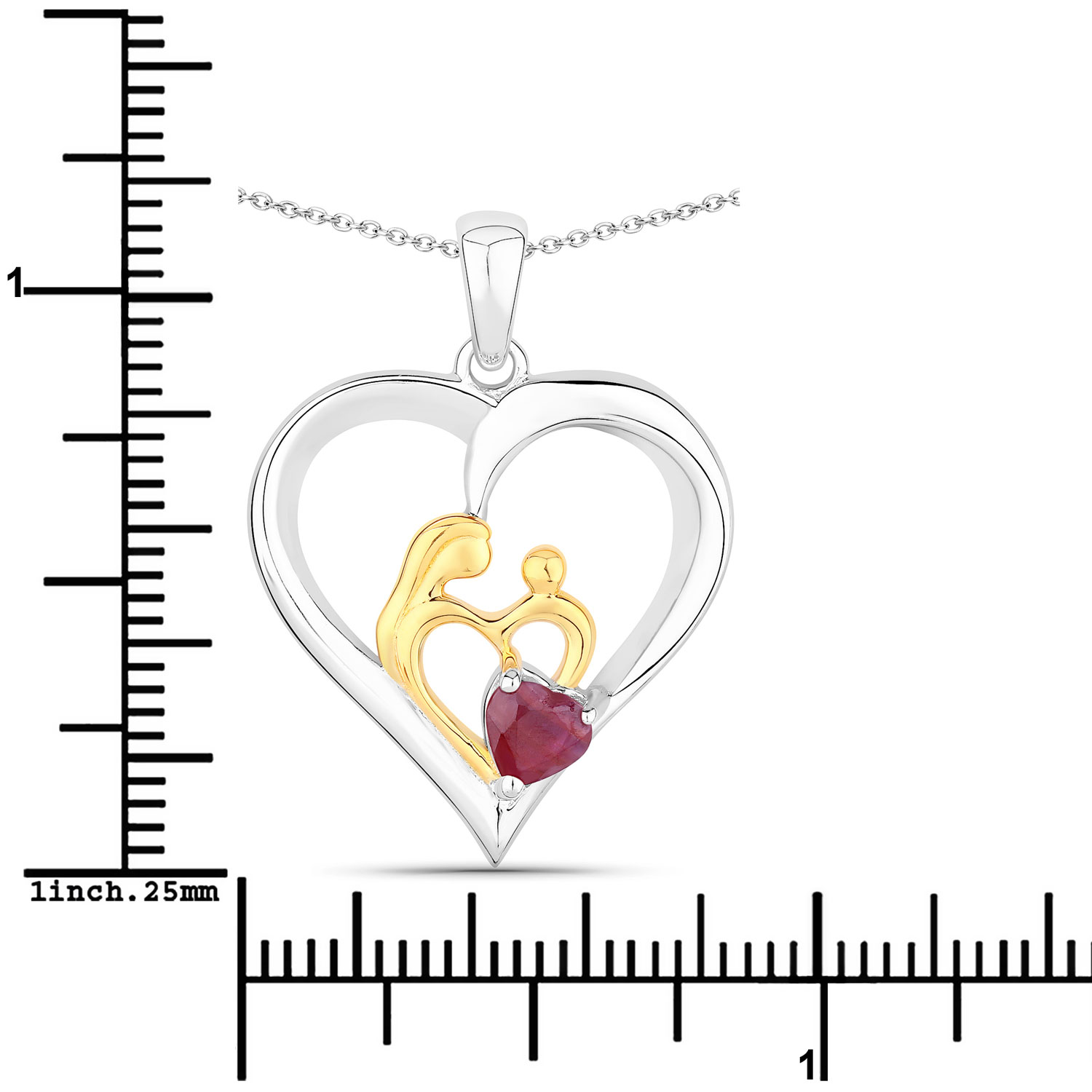 0.50 Carat Genuine Ruby .925 Sterling Silver Pendant 0.50 C.T.W Sterling Silver - view 2