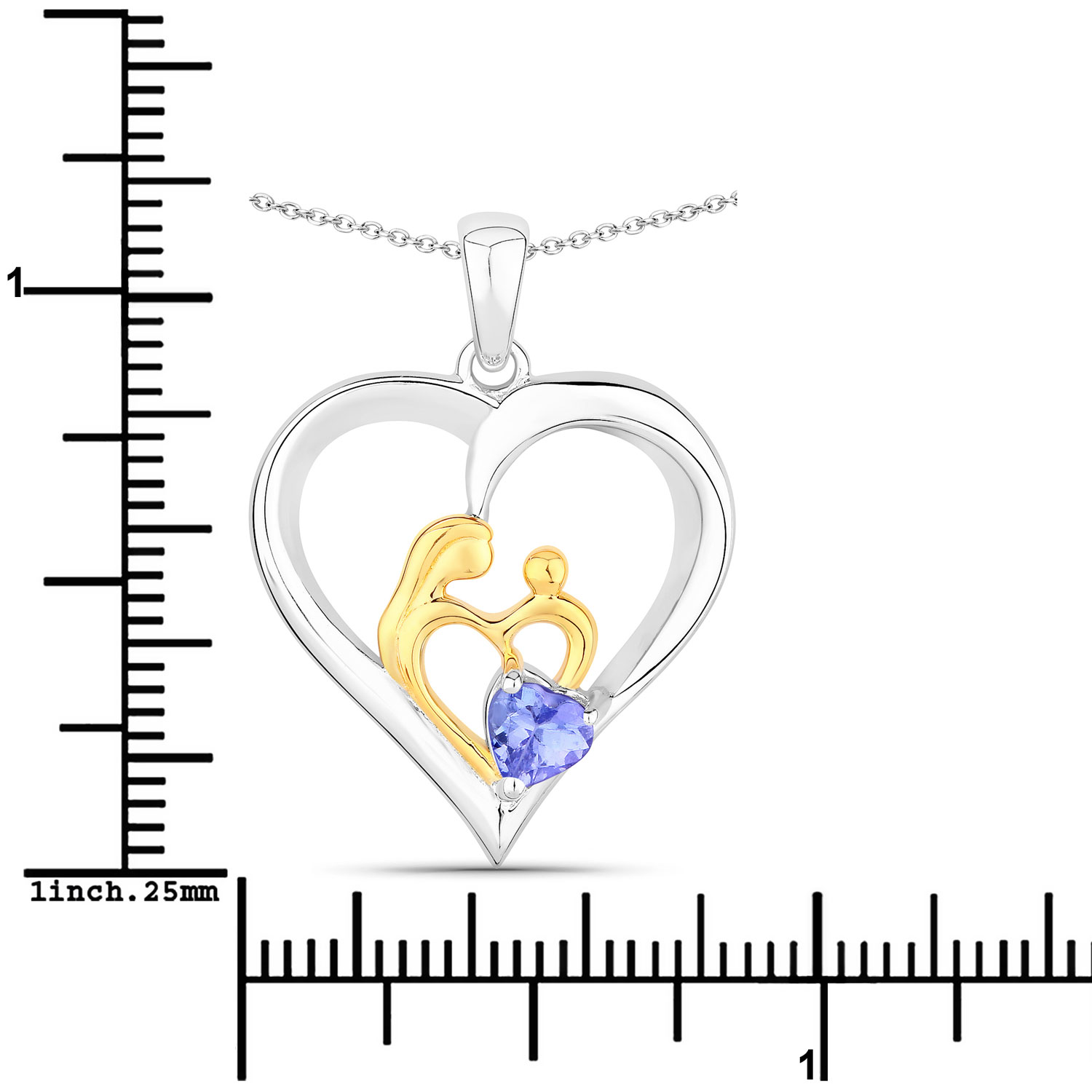 0.45 Carat Genuine Tanzanite .925 Sterling Silver Pendant 0.45 C.T.W Sterling Silver - view 5
