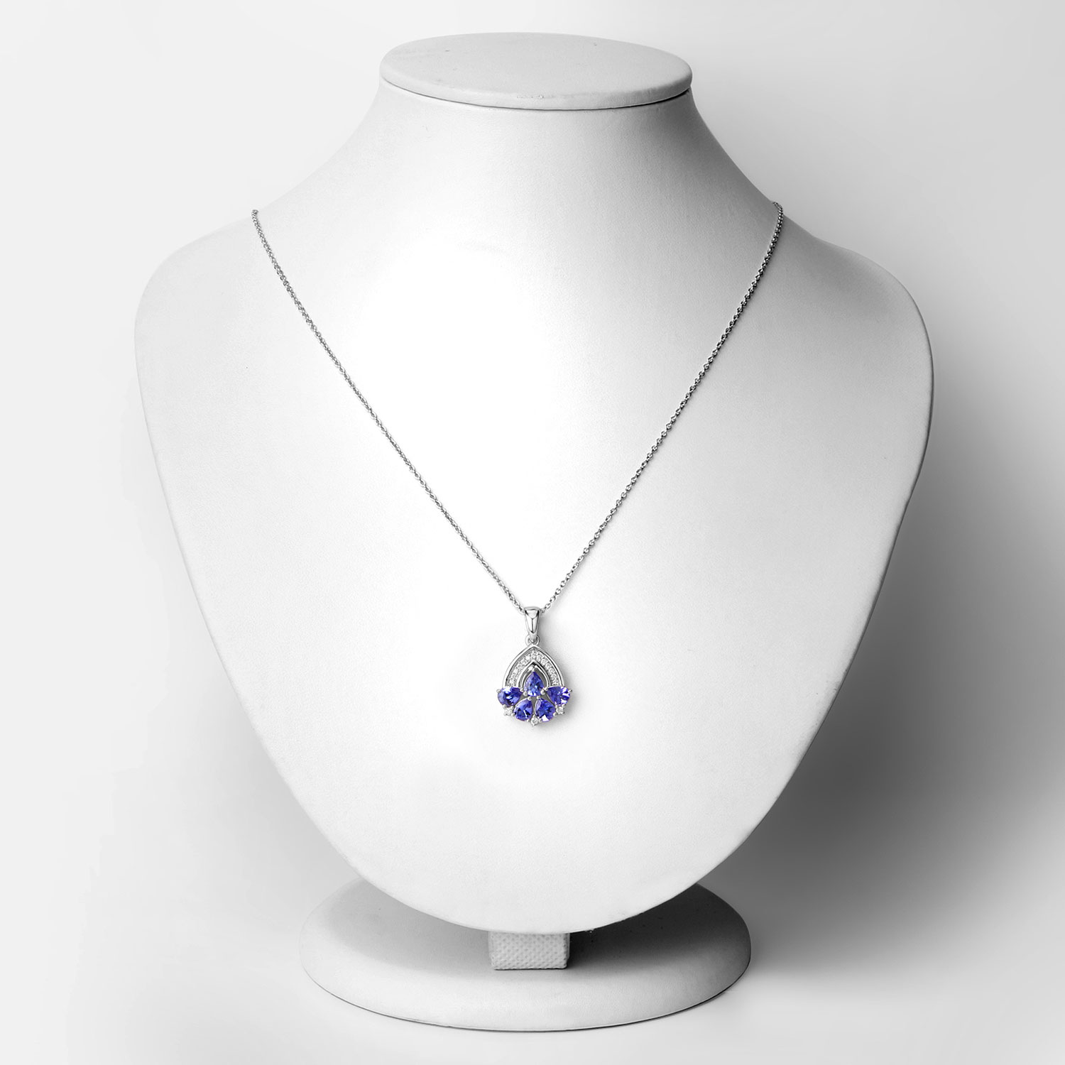 1.52 Carat Genuine Tanzanite and Lab Grown Diamond .925 Sterling Silver Pendant 1.52 C.T.W Sterling Silver - view 2
