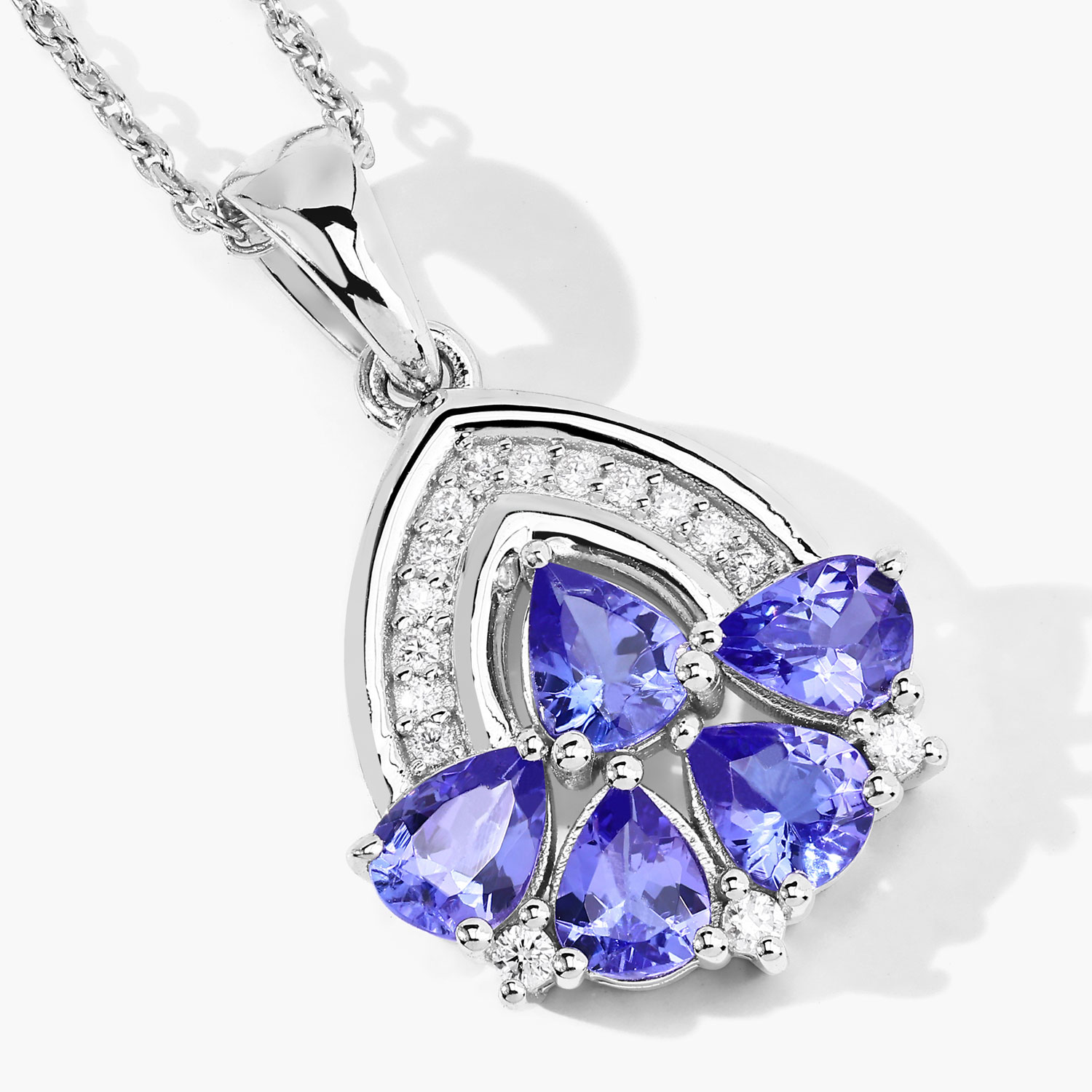 1.52 Carat Genuine Tanzanite and Lab Grown Diamond .925 Sterling Silver Pendant 1.52 C.T.W Sterling Silver - view 6