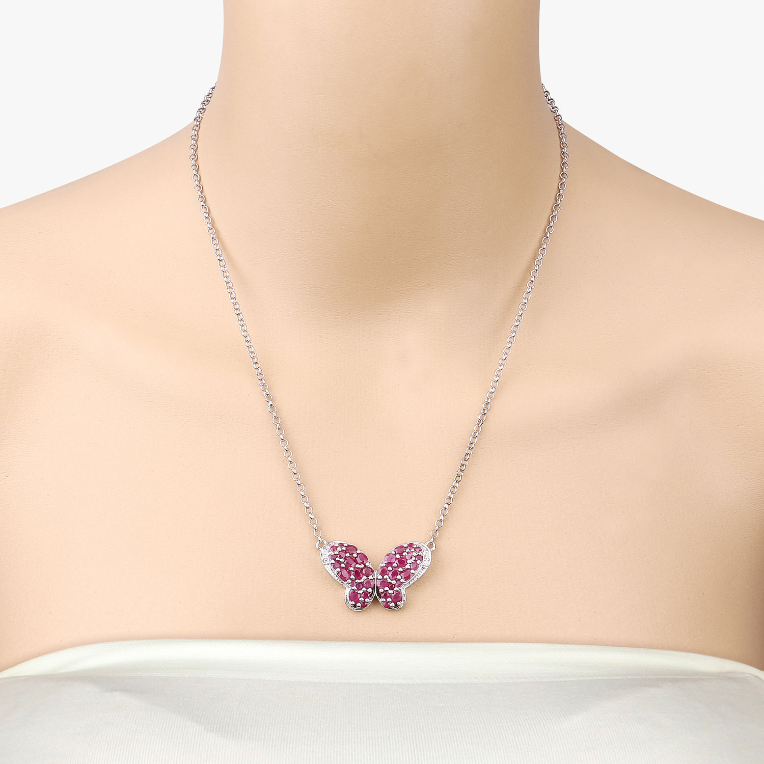 4.15 Carat Genuine Ruby and White Zircon .925 Sterling Silver Pendant 4.15 C.T.W Sterling Silver - view 4