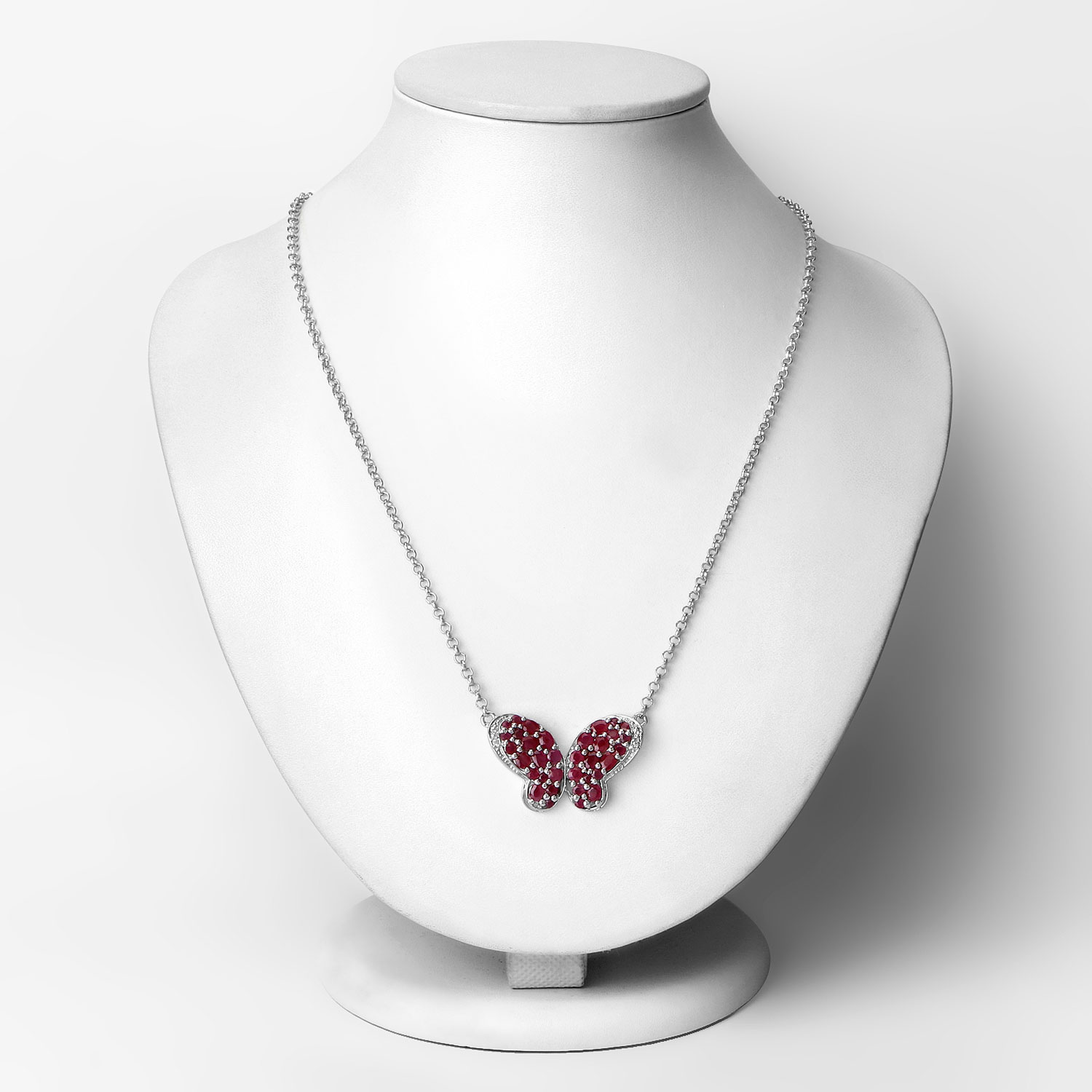 4.15 Carat Genuine Ruby and White Zircon .925 Sterling Silver Pendant 4.15 C.T.W Sterling Silver - view 5