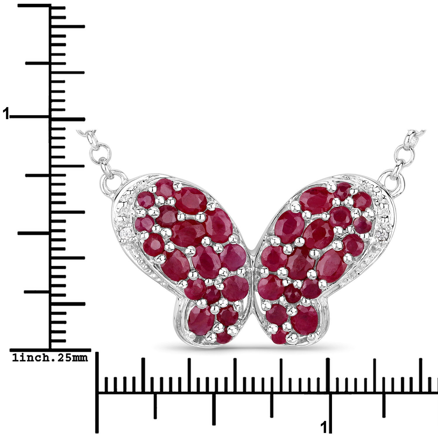 4.15 Carat Genuine Ruby and White Zircon .925 Sterling Silver Pendant 4.15 C.T.W Sterling Silver - view 3
