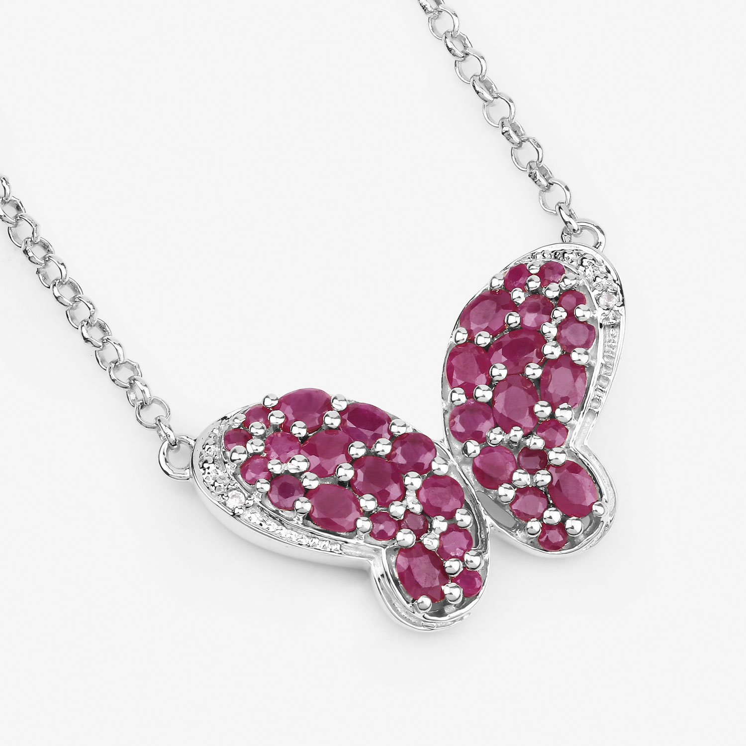 4.15 Carat Genuine Ruby and White Zircon .925 Sterling Silver Pendant 4.15 C.T.W Sterling Silver - view 2
