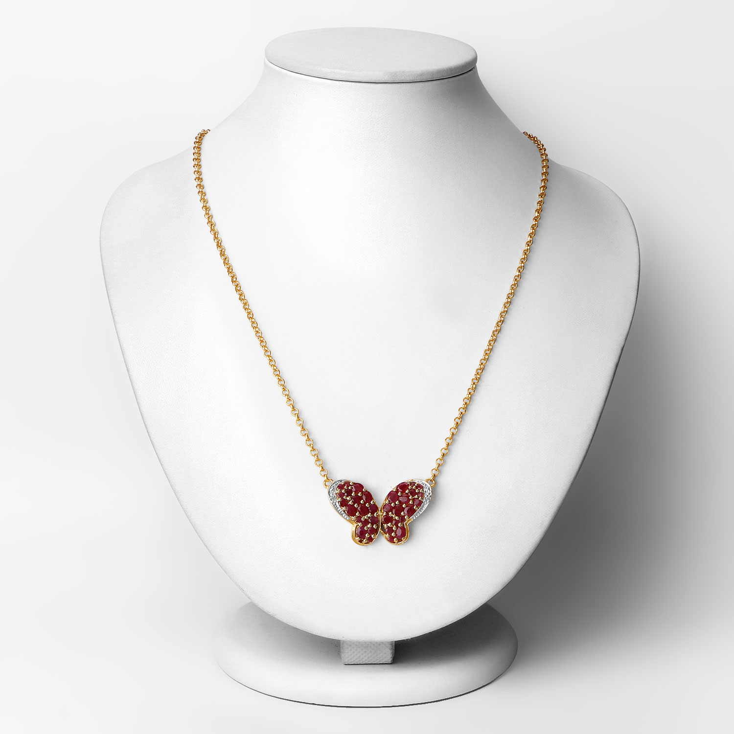4.15 Carat Genuine Ruby and White Zircon .925 Sterling Silver Pendant 4.15 C.T.W Sterling Silver - view 2
