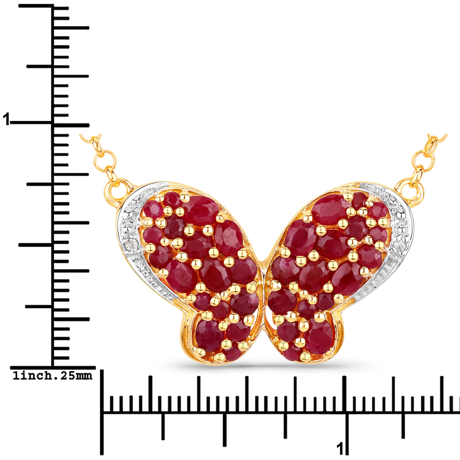 4.15 Carat Genuine Ruby and White Zircon .925 Sterling Silver Pendant 4.15 C.T.W Sterling Silver - view 5