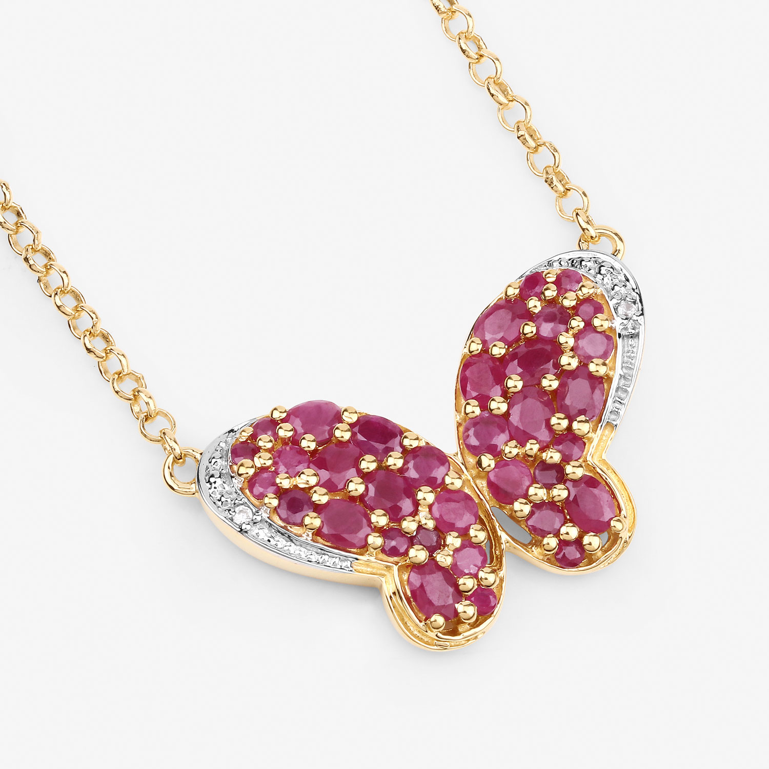 4.15 Carat Genuine Ruby and White Zircon .925 Sterling Silver Pendant 4.15 C.T.W Sterling Silver - view 3