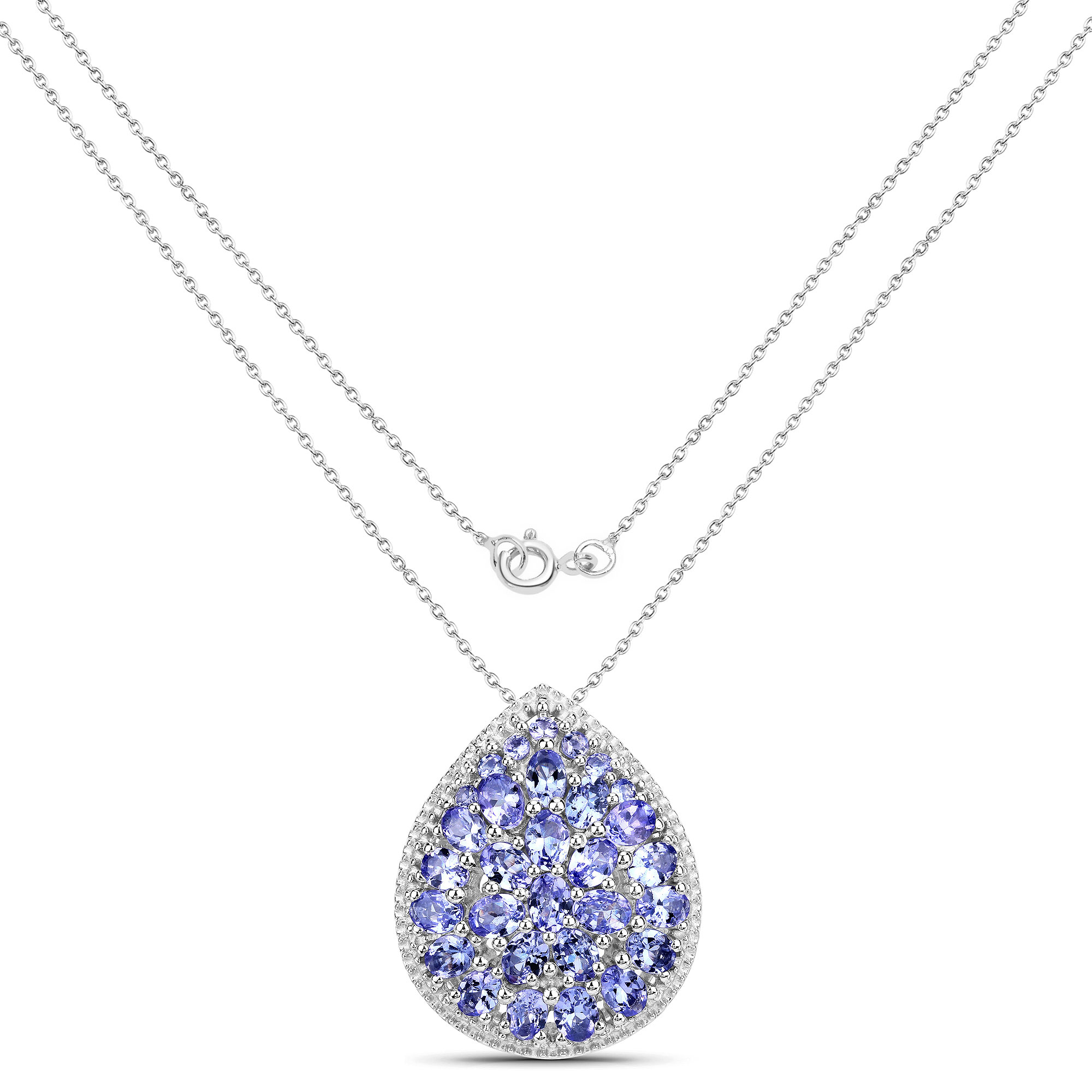 4.16 Carat Genuine Tanzanite .925 Sterling Silver Pendant 4.16 C.T.W Sterling Silver - view 2
