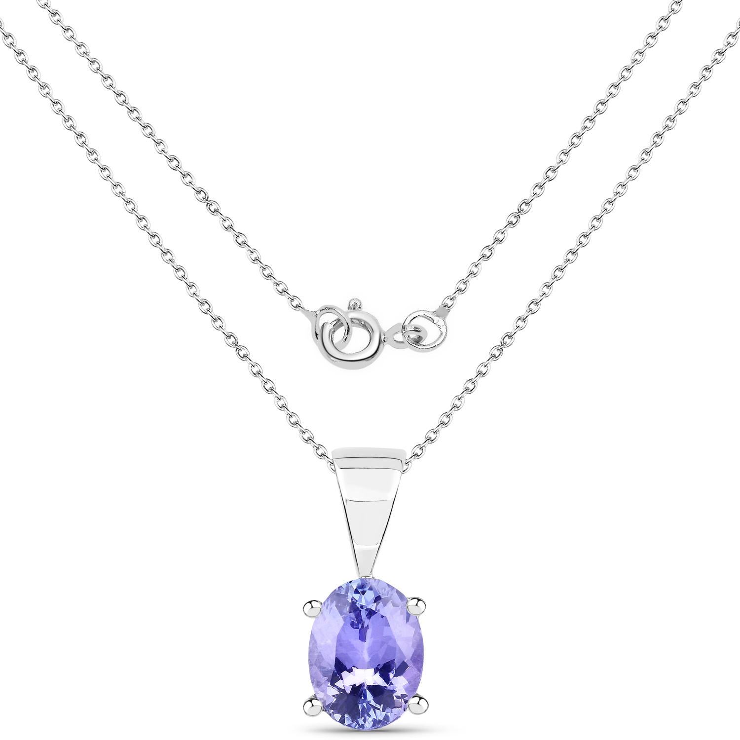 1.15 Carat Genuine Tanzanite .925 Sterling Silver Pendant 1.15 C.T.W Sterling Silver - view 2