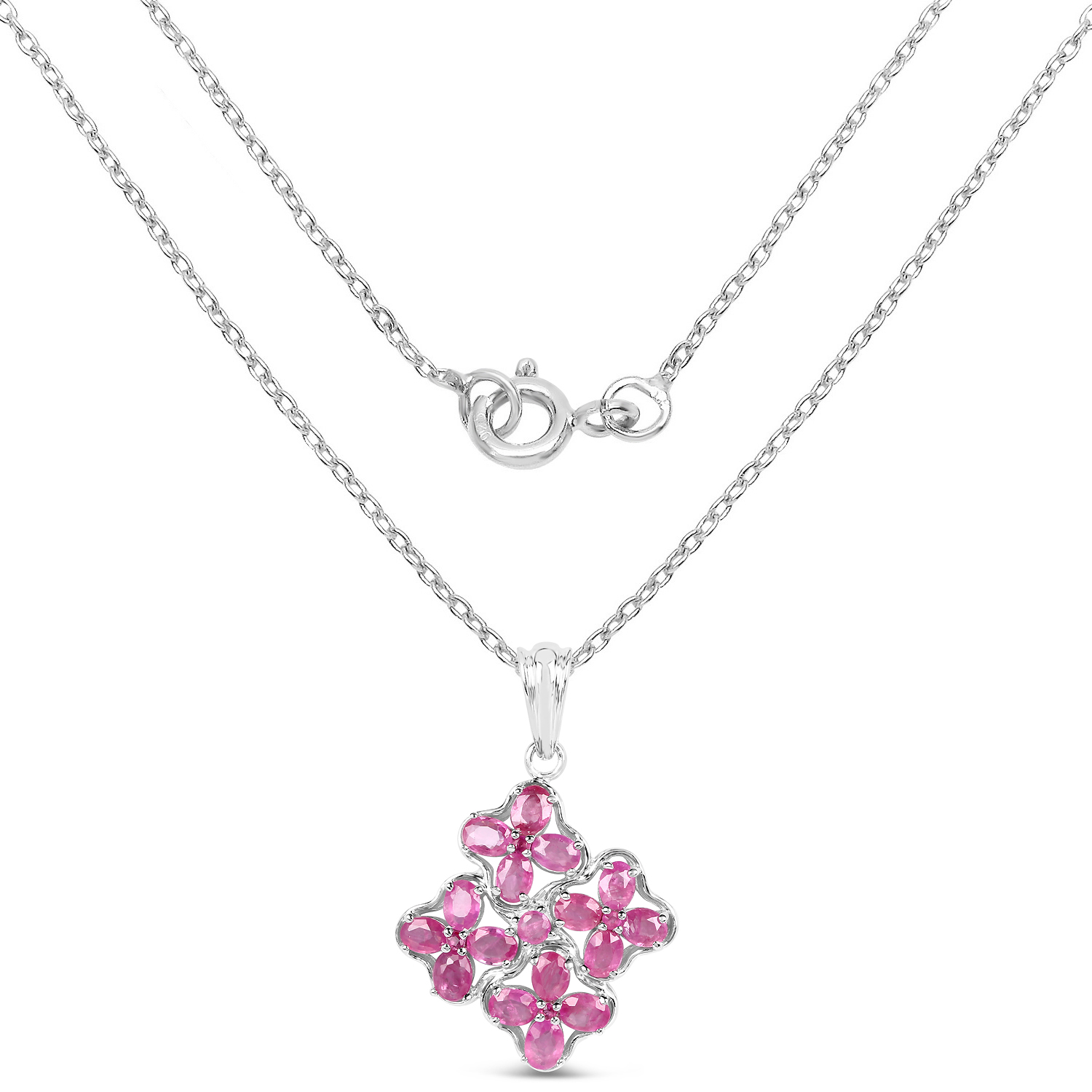 3.72 Carat Genuine Ruby .925 Sterling Silver Pendant 3.72 C.T.W Sterling Silver - view 2