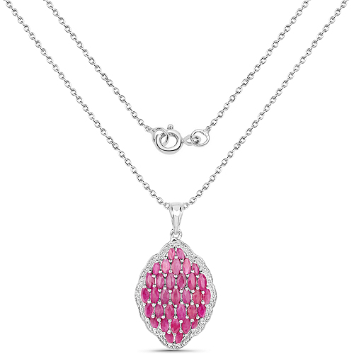 4.46 Carat Genuine Ruby .925 Sterling Silver Pendant 4.46 C.T.W Sterling Silver - view 2