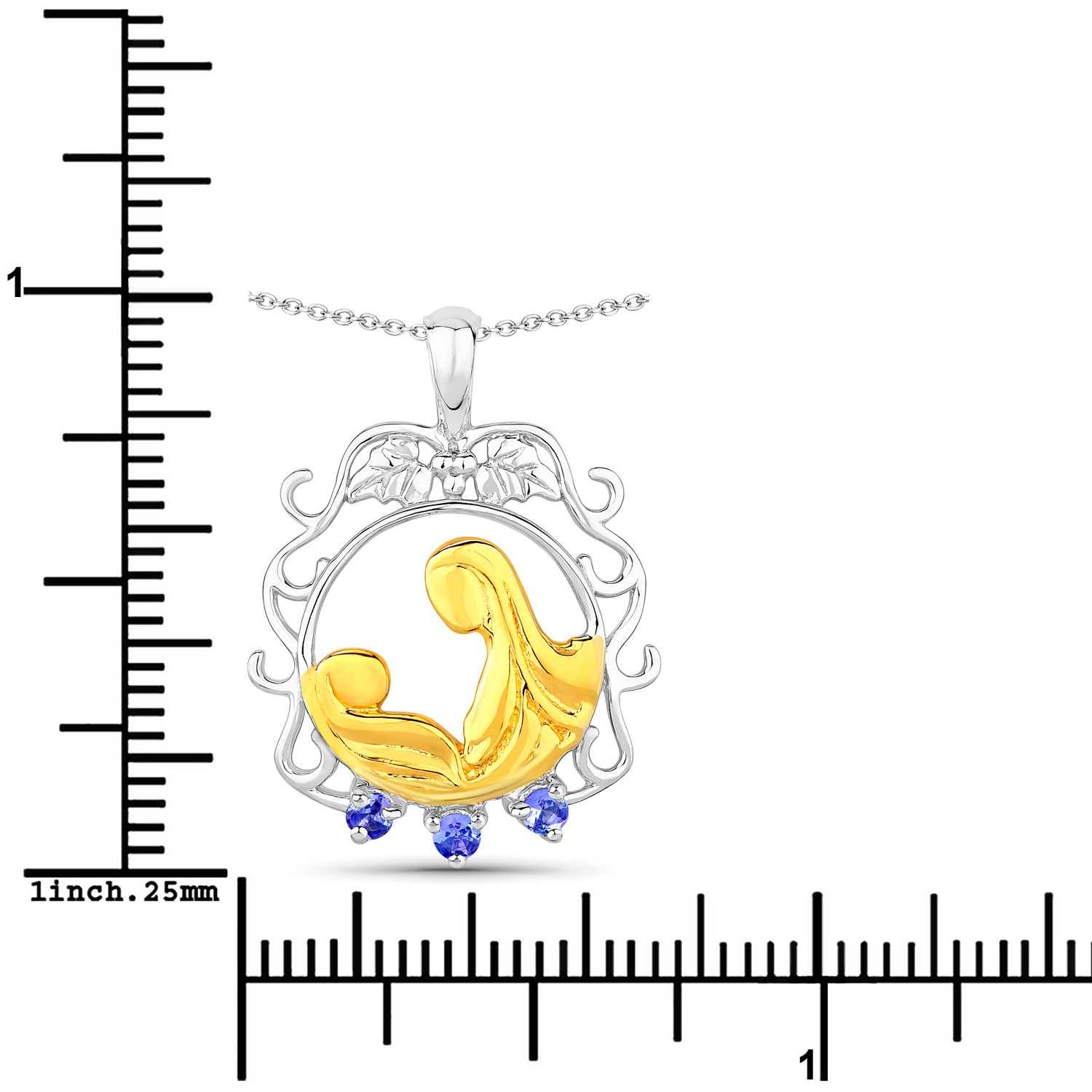 0.11 Carat Genuine Tanzanite .925 Sterling Silver Pendant 0.11 C.T.W Sterling Silver - view 5