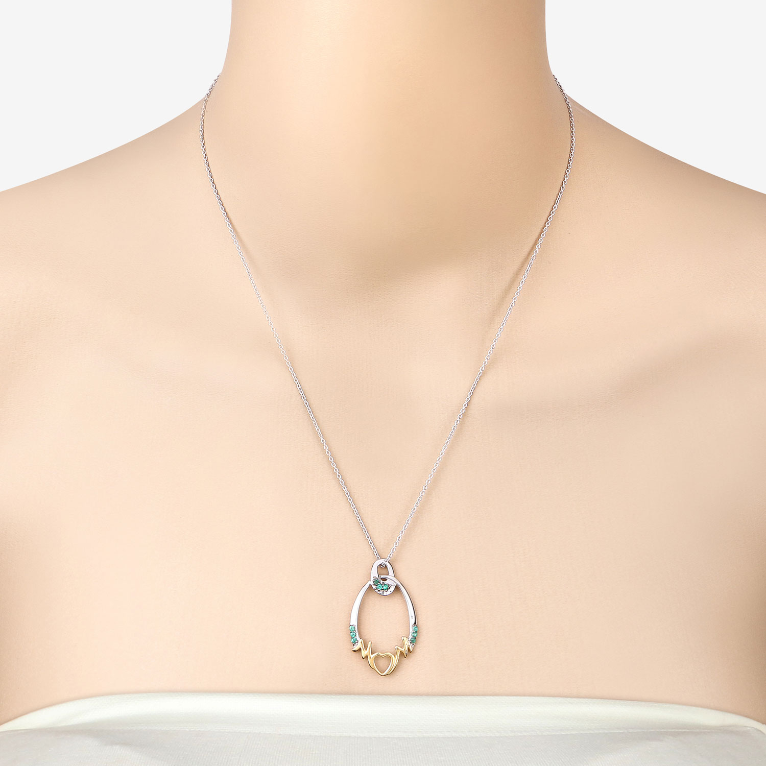 0.15 Carat Genuine Emerald .925 Sterling Silver Pendant 0.15 C.T.W Sterling Silver - view 6