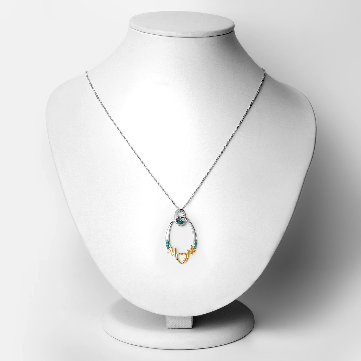 0.15 Carat Genuine Emerald .925 Sterling Silver Pendant 0.15 C.T.W Sterling Silver - view 7