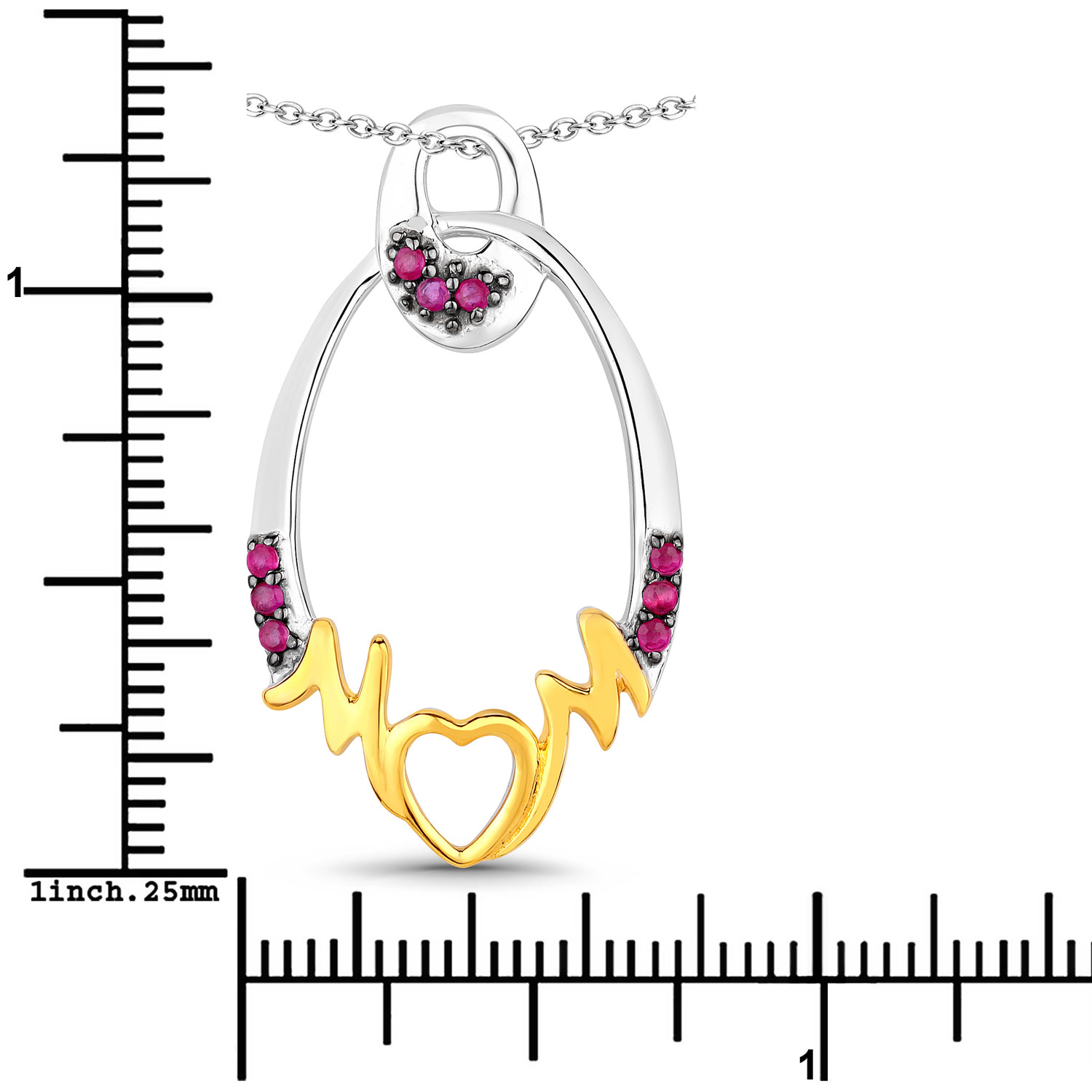 0.18 Carat Genuine Ruby .925 Sterling Silver Pendant 0.18 C.T.W Sterling Silver - view 4