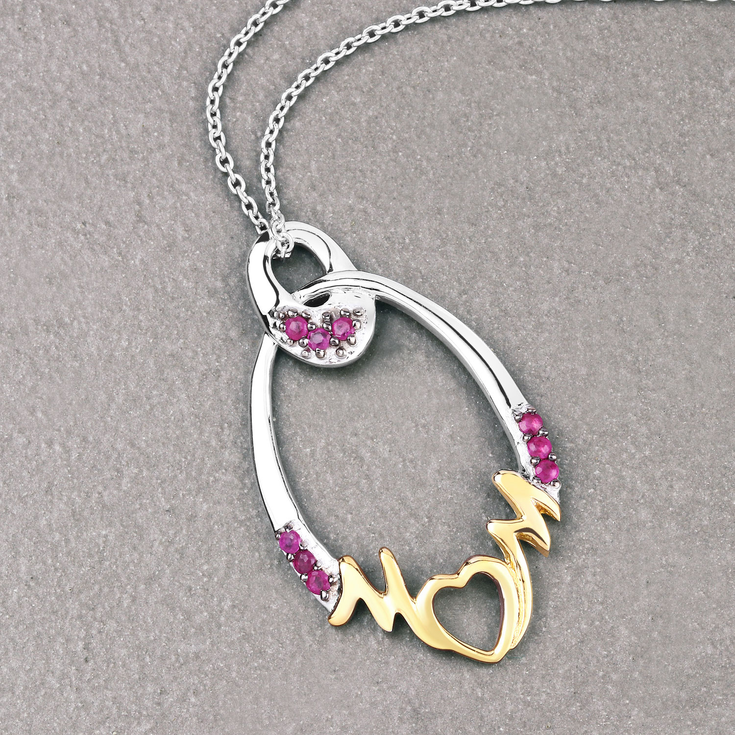 0.18 Carat Genuine Ruby .925 Sterling Silver Pendant 0.18 C.T.W Sterling Silver - view 5