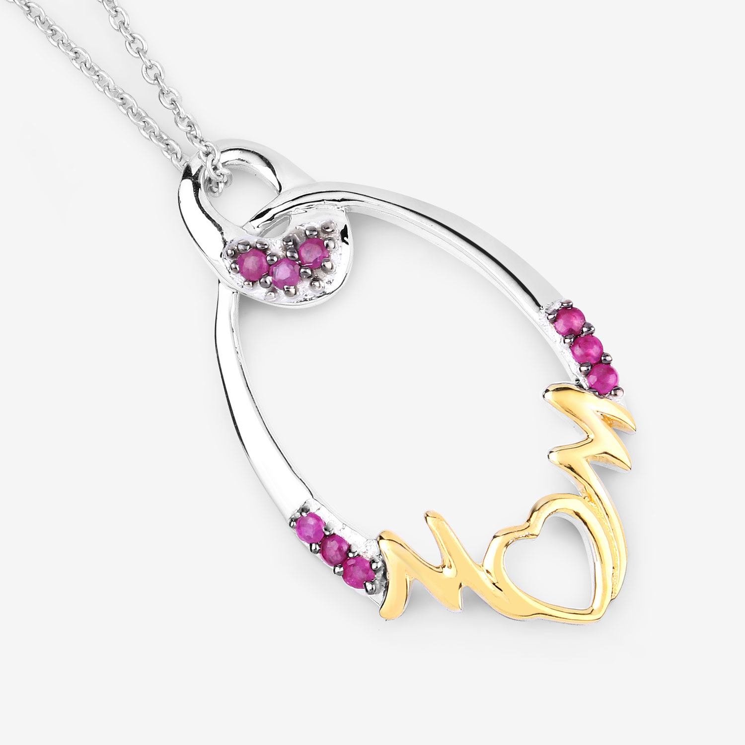 0.18 Carat Genuine Ruby .925 Sterling Silver Pendant 0.18 C.T.W Sterling Silver - view 6