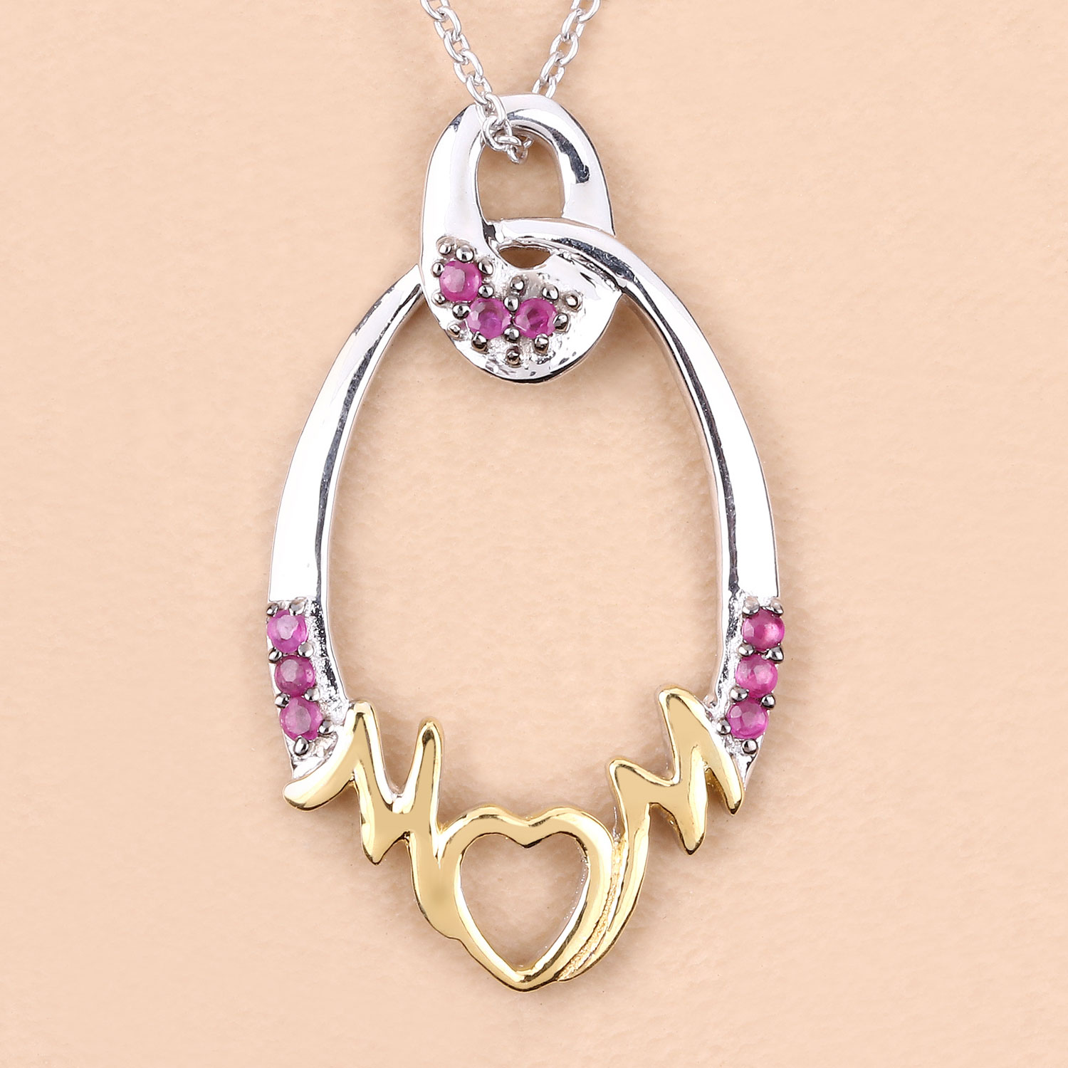 0.18 Carat Genuine Ruby .925 Sterling Silver Pendant 0.18 C.T.W Sterling Silver - view 8