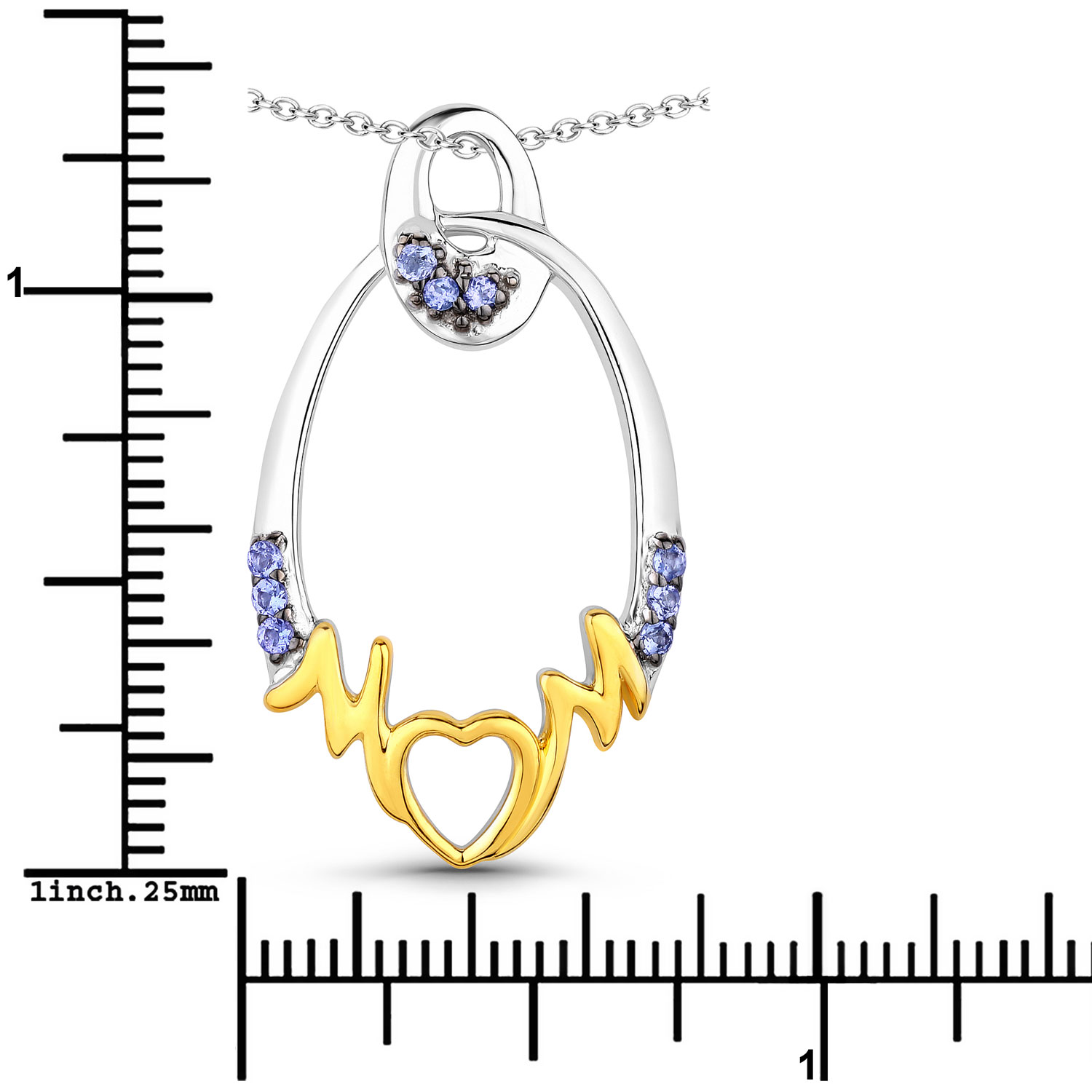 0.18 Carat Genuine Tanzanite .925 Sterling Silver Pendant 0.18 C.T.W Sterling Silver - view 5