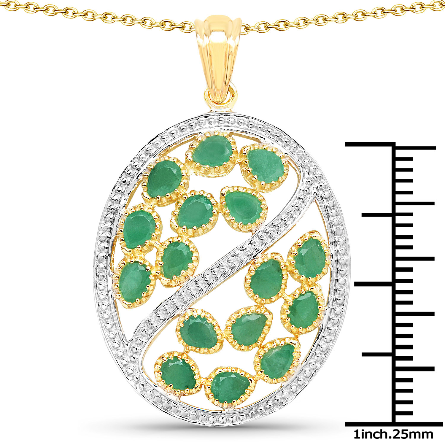 2.24 Carat Genuine Emerald .925 Sterling Silver Pendant 2.24 C.T.W Sterling Silver - view 2