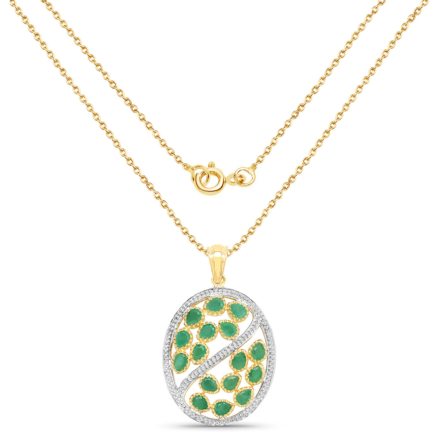 2.24 Carat Genuine Emerald .925 Sterling Silver Pendant 2.24 C.T.W Sterling Silver - view 3