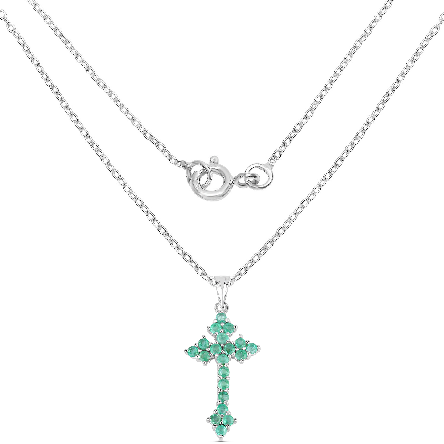 2.00 Carat Genuine Zambian Emerald .925 Sterling Silver Pendant 2.00 C.T.W Sterling Silver - view 2