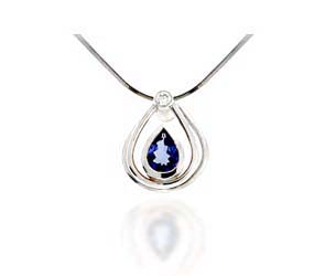 Pear Shape Tanzanite & Diamond Pendant