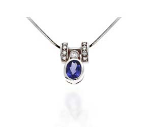 Oval Tanzanite & Diamond Pendant