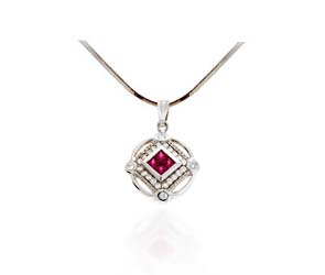 Ruby & Diamond Amulet Pendant