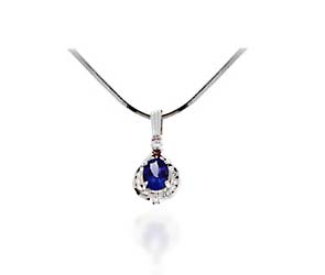 Oval Tanzanite & Diamond Accented Pendant