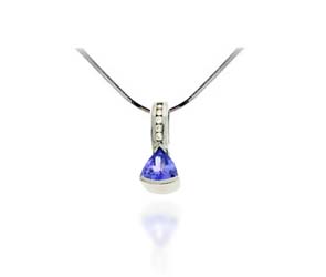 Trillean Tanzanite & Diamond Pendant