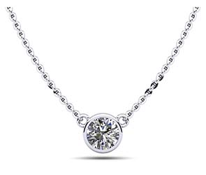 Simply Solitaire Bezel Set Diamond Pendant