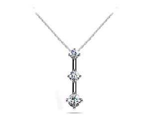 4 Prong Set Diamond 3 Stone Pendant