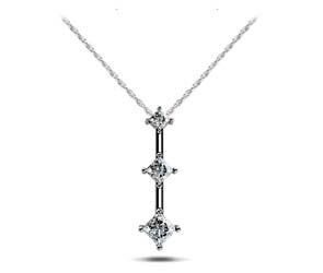 Princess Cut 3 Stone Pendant