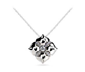 Magnolia Flower Diamond Designer Pendant