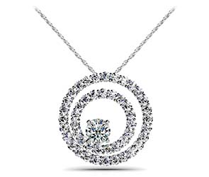 Off Center Diamond Circle Pendant