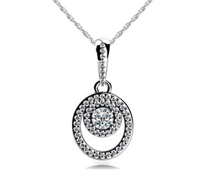 Circle of Life Diamond Halo Pendant