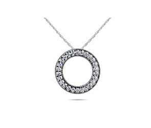 Milgrain Diamond Circle Pendant