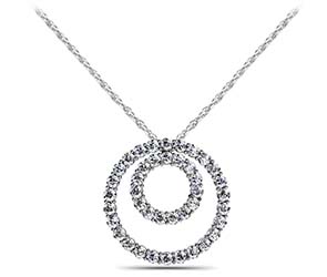 Double Diamond Circle Pendant