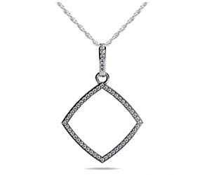 Single Row Square Diamond Pendant