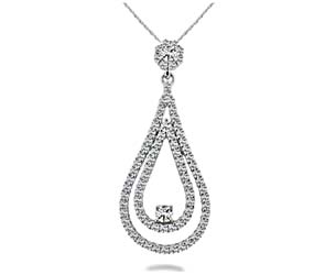 Solitaire Double Leaf Halo Bail Pendant