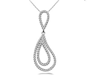Fashion Diamond Double Loop Pendant