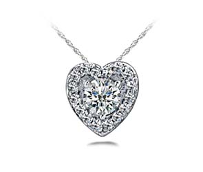 Diamond Heart Hover Halo Pendant