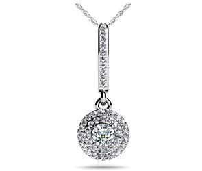 Double Halo Diamond Hover Pendant