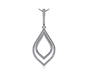 Double Diamond Shaped Diamond Pendant