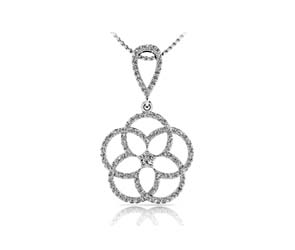 Diamond Flower Loop Pendant